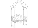 Syfax™ Panchina Da Giardino Bianco Antico 121 X 48 X 200 Cm Acciaio