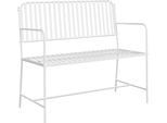 Syfax™ Panchina Da Giardino Bianco Puro 103,5 X 51,5 X 90 Cm Acciaio