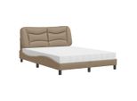 Syfax™ Letto Con Materasso Hvar Cappuccino 140X200Cm Pelle Finta