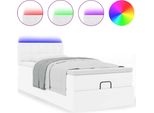 Syfax™ Struttura Letto Pouf Con Materasso 100X200 Cm Pelle Finta