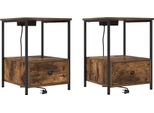 Syfax™ Armadio Da Notte Con Cassetto 2 Pcs Rovere Fumé 42 X 41 X 56 Cm