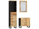 Vidaxl Set Di Mobili Da Bagno A 3 Pezzi In Legno Massiccio Di Mango
