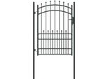 Vidaxl Cancello Di Recinzione Con Punte Grigio 170 X 100 Cm Acciaio Verniciato A Polvere