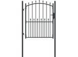 Vidaxl Cancello Di Recinzione Con Punte Grigio 150 X 100 Cm Acciaio Verniciato A Polvere