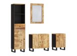 Vidaxl Set Di Mobili Da Bagno 4 Pezzi In Legno Massiccio Di Mango