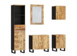 Syfax™ Set Mobili Da Bagno 5 Pz In Legno Massello Di Mango