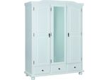 Dmora Armadio Multiuso 2 Ante Ddechambea 150X200H Cm Bianco, 4 Ripiani 3 Cassetti