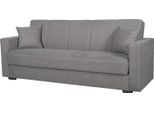 Dmora Divano Letto 3 Posti Giaveno 214X80 Cm Grigio, Contenitore Di Apertura Click-Clack