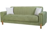 Dmora Divano Letto 3 Posti Papozze 226X86 Cm Verde, Contenitore Di Apertura Click-Clack