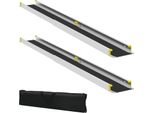 Vidaxl Rampa Per Sedia A Rotelle 2 Pezzi Nero 184,5 X 18,5 X 5 Cm Alluminio