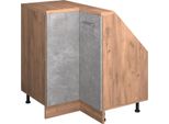 Vicco Mobile Sottotetto Mobile Angolare Rion, 75.6 X 81.6 Cm Con 1 Porta, Calcestruzzo/Quercia Dorata/Quercia Dorata