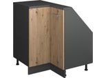 Vicco Mobile Sottotetto Mobile Angolare Rion, 75.6 X 81.6 Cm Con 1 Porta, Rovere Artigianale/Antracite/Antracite