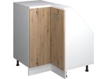 Vicco Mobile Sottotetto Mobile Angolare Rion, 75.6 X 81.6 Cm Con 1 Porta, Rovere Artigianale/Bianco/Bianco