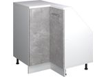 Vicco Mobile Sottotetto Mobile Angolare Rion, 75.6 X 81.6 Cm Con 1 Porta, Cemento/Bianco/Bianco