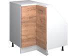 Vicco Mobile Sottotetto Mobile Angolare Rion, 75.6 X 81.6 Cm Con 1 Porta, Quercia Dorata/Bianco/Bianco
