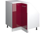 Vicco Mobile Sottotetto Mobile Angolare Rion, 75.6 X 81.6 Cm Con 1 Porta, Rosso Lucido/Bianco/Bianco