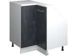Vicco Mobile Sottotetto Mobile Angolare Rion, 75.6 X 81.6 Cm Con 1 Porta, Nero Cemento/Bianco/Bianco