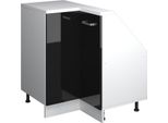 Vicco Mobile Sottotetto Mobile Angolare Rion, 75.6 X 81.6 Cm Con 1 Porta, Nero Lucido/Bianco/Bianco