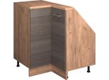 Vicco Mobile Sottotetto Mobile Angolare Rion, 75.6 X 81.6 Cm Con 1 Porta, Grigio Nobile/Rovere Dorato/Quercia Dorata