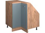 Vicco Mobile Sottotetto Mobile Angolare Rion, 75.6 X 81.6 Cm Con 1 Porta, Rovere Blu-Grigio/Oro/Quercia Dorata