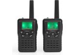 Walkie-Talkie Set, Portata 10 Km, 2 Portatili, 8 Canali Di Frequenza, Ptt/Vox, 6 Ore Di Funzionamento, Inclusa Stazione Di Ricarica, Uscita Cuffie, Nero, 0,50 M