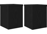 Vidaxl Supporto Per Piante 2 Pezzi Look Rovere Nero 15 X 15 X 20 Cm