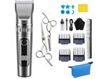 Inf Set Tagliacapelli Elettrico Grigio Con Forbici In Acciaio - Kit Taglio Capelli Casa