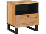 Vidaxl Comodino 2 Pezzi Naturale 40 X 33 X 46 Cm Legno Massiccio Di Mango