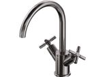 Steinberg SéRie 250 Mitigeur De Lavabo, Pivotant, Double PoignéE, Avec Vidage, Saillie 155Mm, 2501500BGM, 2501500BGM