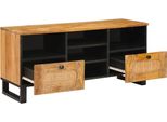 Vidaxl Mobile Tv Con Ripiano Marrone 100 X 33 X 46 Cm In Legno Massiccio Di Mango