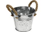 Secchio Decorativo In Metallo Con Manici In Corda Per Un Design Versatile