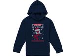 Spider-Man - Maglione Con Cappuccio Per Bambini, Pullover, Design Natalizio TV23029 (128) (Navy)