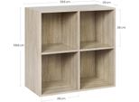 Libreria - Scaffale Divisorio - 29 X 59,6 X 59,8 Cm - Truciolare/Mdf - A Terra - Montaggio Facile - Rovere