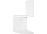 Mensola Angolare Zigzag - Mensola Galleggiante A Parete - 2 Livelli - Legno - 25×25×52,4 Cm - Taglia S - Bianco