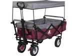 Carrello Pieghevole - Carrello Da Giardino - Portata 80 Kg - Ruote 20 Cm - Poliestere 600D - Ruote In Pp/Gomma - Copertura Lavabile - Area Di Carico 90X45X26 Cm - Rosso