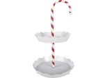 Etagere A 2 Strati Clayre & Eef Ø 29X47 Cm In Metallo Bianco