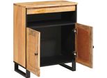 Vidaxl Credenza Con Contenitore Marrone 60 X 33,5 X 75 Cm In Legno Massiccio Di Mango