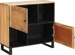 Vidaxl Credenza Con Contenitore Marrone 80 X 33 X 75 Cm In Legno Massiccio Di Mango