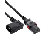 Inline® Cavo Di Prolunga Iec, Da C13 Bloccabile A C14 Angolato, Nero, 0,5M