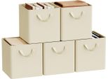 Contenitore - Scatola Pieghevole - 25 L - Tessuto Non Tessuto + Struttura In Metallo - Rettangolare - 29,5 X 29,5 X 28,5 Cm - Nero