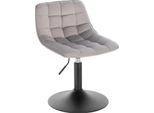 Sgabello Da Bar - Sgabello Da Cucina - Girevole A 360° - Altezza Regolabile 60,5-72 Cm - Con Schienale - Robusta Base In Acciaio - Velluto Grigio Chiaro