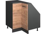 Vicco Mobile Sottotetto Mobile Angolare Rion, 75.6 X 81.6 Cm Con 1 Porta, Quercia Dorata/Antracite/Antracite