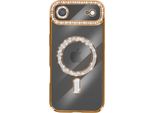 Avizar, Custodia Compatibile Con Iphone Air Magsafe Con Bordo In Strass, Oro