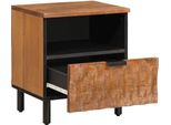 Vidaxl Comodino Marrone 40 X 33 X 46 Cm In Legno Massiccio Di Mango