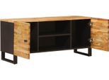 Vidaxl Mobile Tv Con Contenitore Marrone 105 X 33 X 46 Cm In Legno Massiccio Di Mango