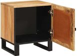 Vidaxl Comodino Naturale 40 X 33,5 X 46 Cm In Legno Massiccio Di Mango