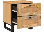 Vidaxl Comodino Naturale 40 X 33,5 X 46 Cm In Legno Massiccio Di Mango