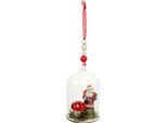 Campana Di Vetro Per Albero Di Natale Con Babbo Natale E Muschio Decorativo