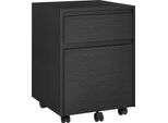 Piedistallo Mobile - Armadio Per Archiviazione - 2 Cassetti - Con Rotelle - 40 X 56 X 40 Cm - Legno Rivestito In Melamina - Max. 5/10 Kg - Grigio Chiaro