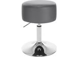 Sgabello Da Bar In Pelle Finta - Sgabello Girevole - Altezza Regolabile - Design Moderno - Seduta Di Circa 33,5 Cm - Grigio